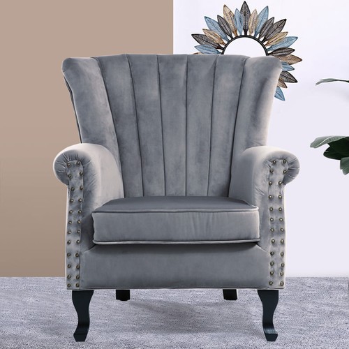 Upholstered velvet wing - velvet, back