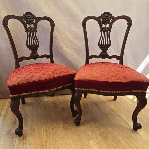 Antique pair mahogany carved - antique,