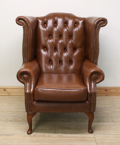 Queen anne tan leather - anne,