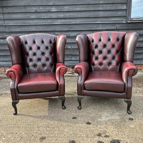 Pair oxblood red leather - pair,