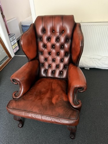 Chesterfield leather armchair - leather,