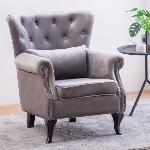 Grey queen anne - queen, armchair