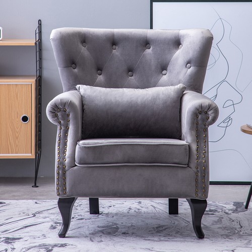 Velvet ash fireside - ash, wingback