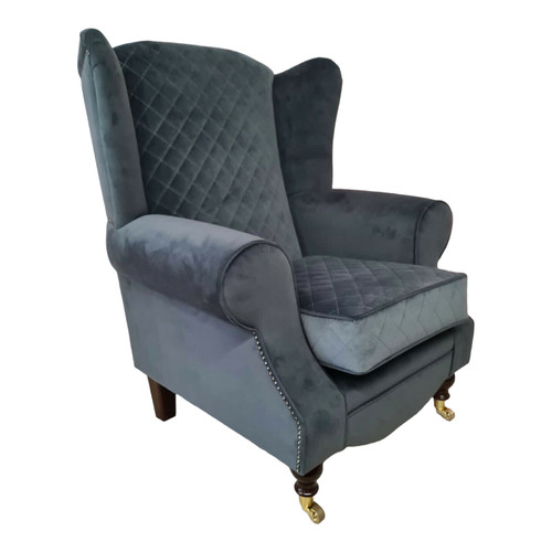 Wing back queen anne chair - back,