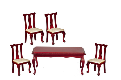 Dolls house dining table and - dolls,
