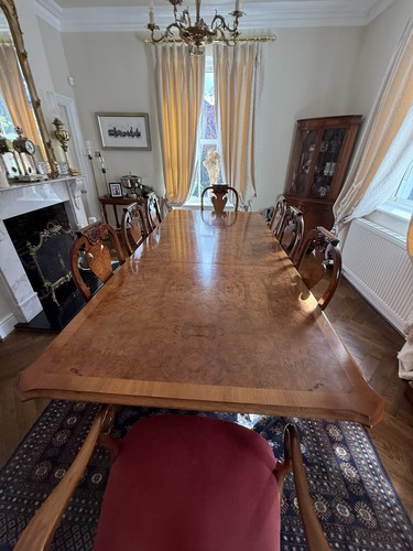 Burr walnut dining - dining, with